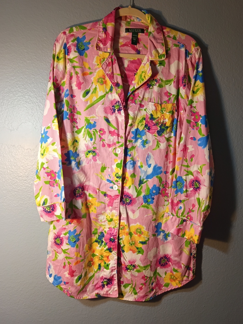 Lauren Ralph Lauren Pink Floral Button-Front Shirt Jacket